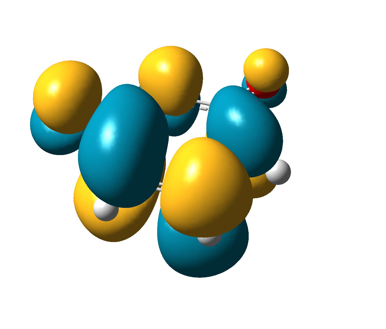 GaussView cube file visualization; uracil LUMO