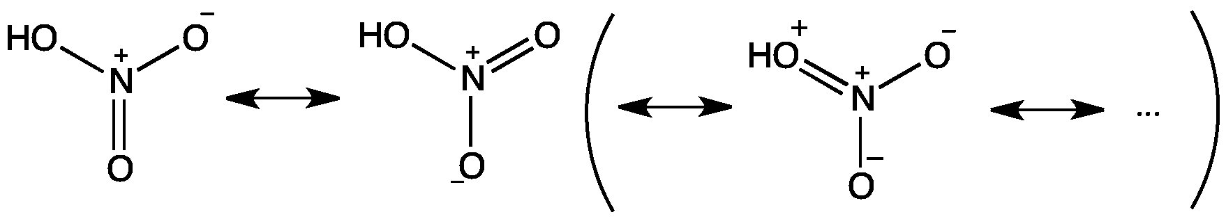 Resonance structures of HNO3